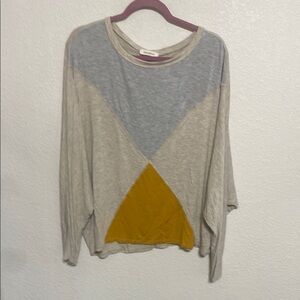 Promesa Tri-Tone Women's Sweatshirt in Gray, Cream, and Mustard